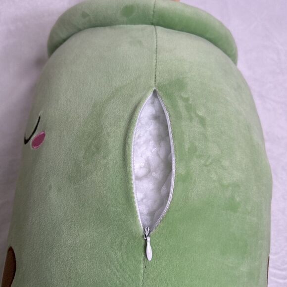 Squish Pillow Boba Tea Large 20 inch Mint Green Plush Toy Cushion Zipper Filling - Picture 8 of 10